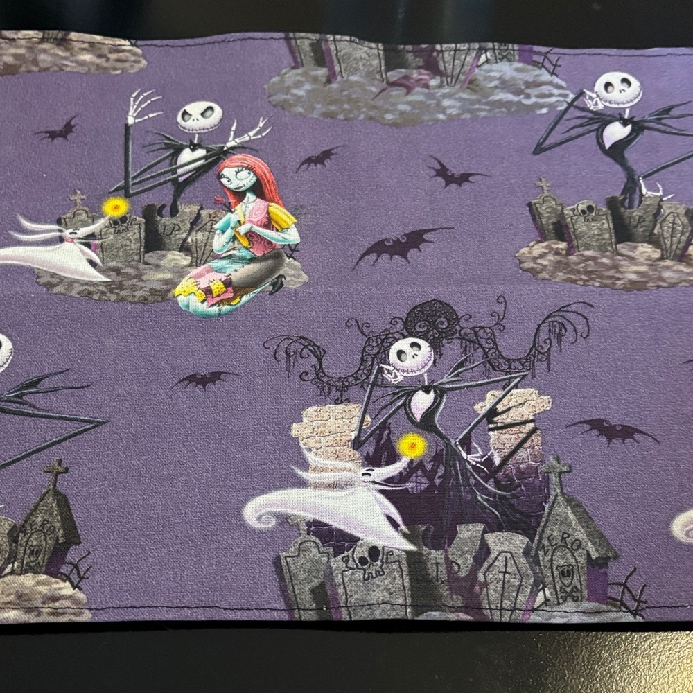 Spooky Purple Table Runner with Nightmare on Christmas